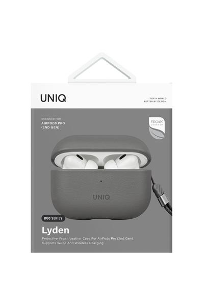 Uniq Apple Airpods Pro 2 (2.nesil) Lyden DS Deri Kılıf - Siyah