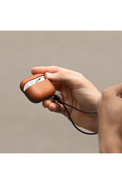 Uniq Apple Airpods Pro 2 (2.nesil) Terra Genuine Deri Kılıf - Kahverengi