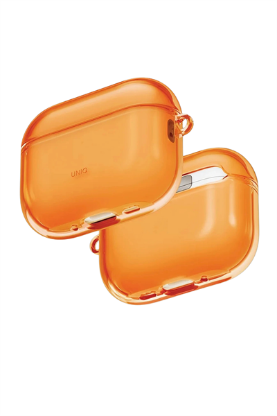Uniq AirPods Pro 3 (3. Nesil) Glase Darbe Korumalı Silikon Kılıf – Turuncu