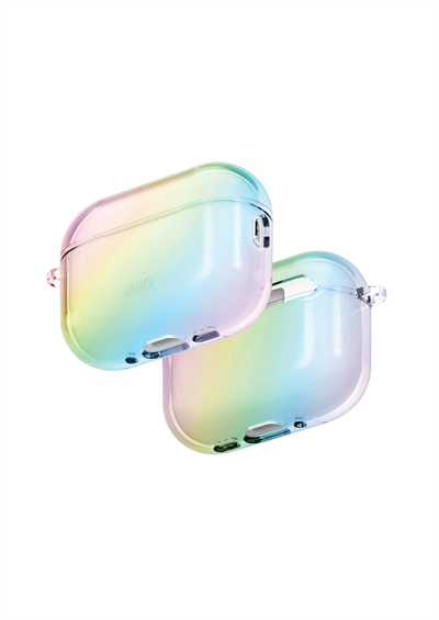 Uniq AirPods Pro 3 (3. Nesil) Iridescia Hang Serisi Askılı Şeffaf Kılıf - Holo Quartz