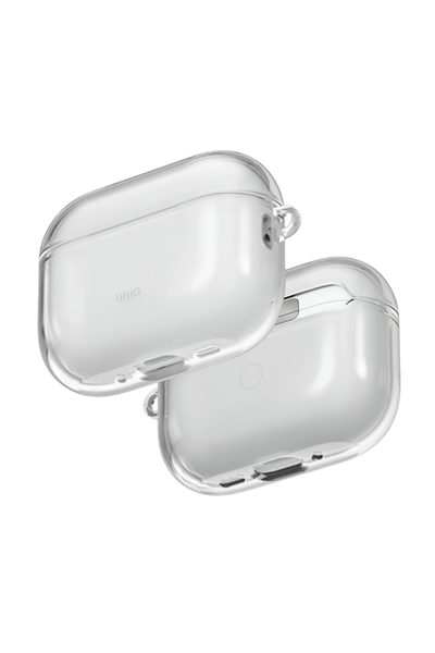 Uniq AirPods Pro 3 (3. Nesil) Glase Darbe Korumalı Silikon Kılıf – Şeffaf
