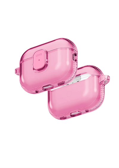 Uniq AirPods Pro 3 (3. Nesil) Glase Pro Darbeye Dayanıklı Koruma Kilitli Kılıf – Pembe