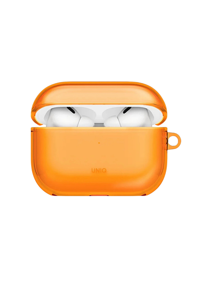 Uniq AirPods Pro 3 (3. Nesil) Glase Darbe Korumalı Silikon Kılıf – Turuncu