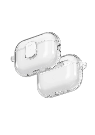Uniq AirPods Pro 3 (3. Nesil) Glase Pro Darbeye Dayanıklı Koruma Kilitli Kılıf – Şeffaf