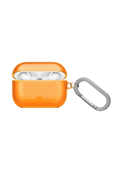 Uniq AirPods Pro 3 (3. Nesil) Glase Darbe Korumalı Silikon Kılıf – Turuncu