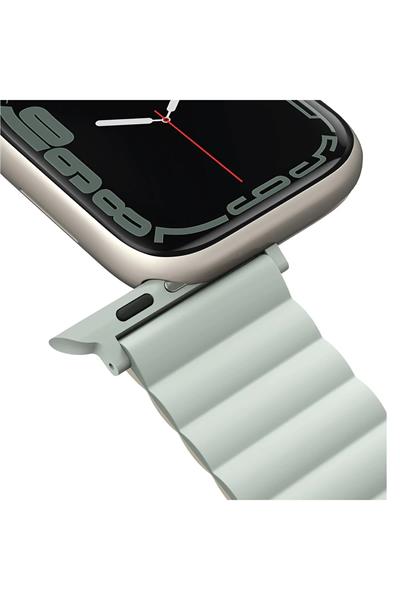 Uniq Apple Watch 38mm/40mm/41mm Revix Premium Reversible Manyetik Kordon - Yeşil-Bej