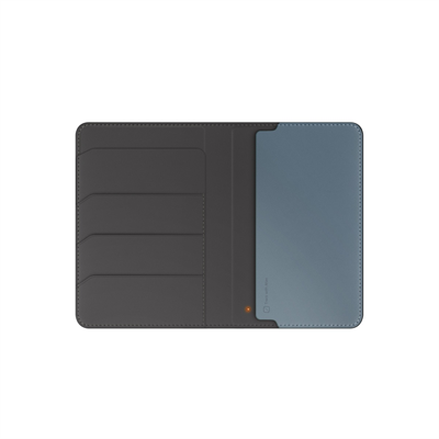 Uniq Belmont RFID-Block Apple Find My Özellikli Vegan Deri Kart & Pasaport Tutucu – Gri-Mavi