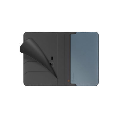 Uniq Belmont RFID-Block Apple Find My Özellikli Vegan Deri Kart & Pasaport Tutucu – Gri-Mavi