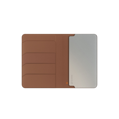 Uniq Belmont RFID-Block Apple Find My Özellikli Vegan Deri Kart & Pasaport Tutucu – Karamel-Bej