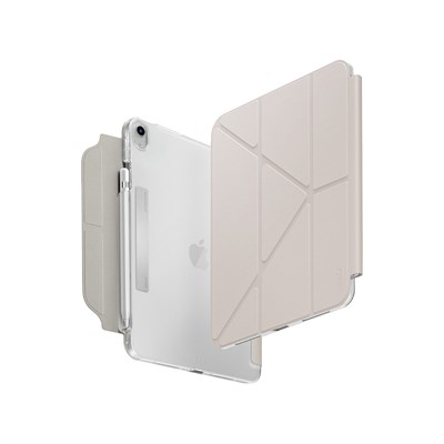 Uniq Camden iPad 2025 10.9 (10.nesil) Katlanabilir, Çok Açılı Stand, İnce & Hafif Tasarım Tablet Kılıfı – Bej