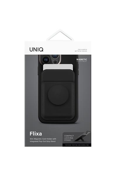 Uniq Flixa Popsocketli Manyetik Kartlık Stand - Siyah