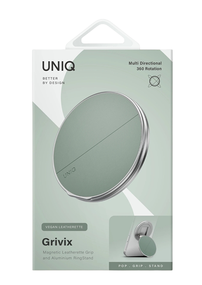 Uniq Grivix Classic 360° Manyetik MagSafe Kickstand Yüzük – Su Yeşili