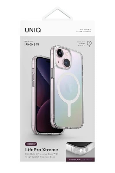 Uniq iPhone 15 LifePro Xtreme MagSafe Uyumlu Darbe Korumalı Kılıf – Gökkuşağı