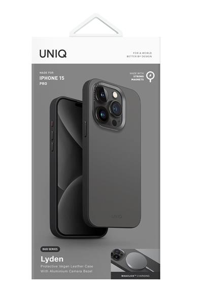 Uniq Apple iPhone 15 Pro Max MagSafe Uyumlu Lyden DS Deri Telefon Kılıfı – Bej