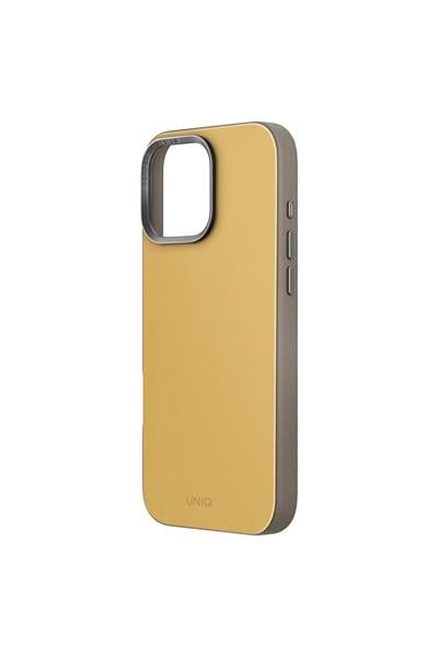Uniq iPhone 16 Pro MagSafe Uyumlu Lyden DS Deri Telefon Kılıfı – Sarı