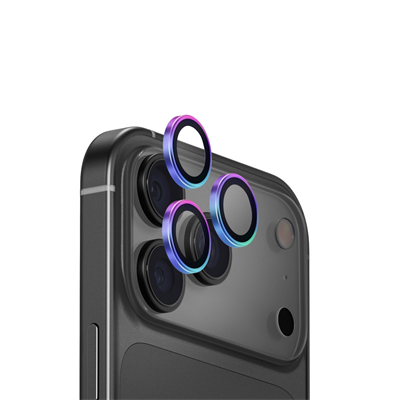 Uniq iPhone 17 Pro / 17 Pro Max Optix Alüminyum Kamera Lens Koruyucu – Rainbow