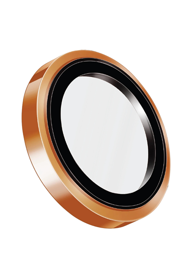 Uniq iPhone 17 Pro / 17 Pro Max Optix Sapphire Çelik Çerçeveli Kamera Lens Koruyucu – Turuncu