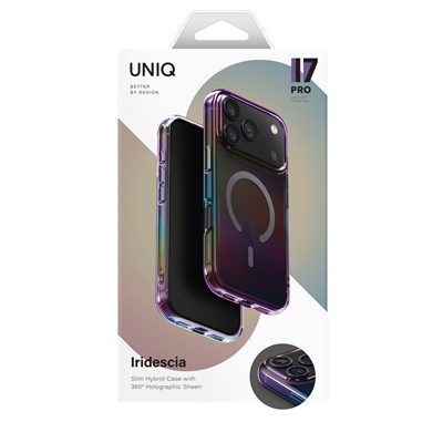 Uniq iPhone 17 Pro Iridescia MagSafe Uyumlu Holografik Kılıf – Dark Rainbow