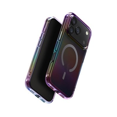 Uniq iPhone 17 Pro Iridescia MagSafe Uyumlu Holografik Kılıf – Dark Rainbow