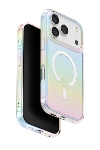 Uniq iPhone 17 Pro Iridescia MagSafe Uyumlu Holografik Kılıf – Rainbow