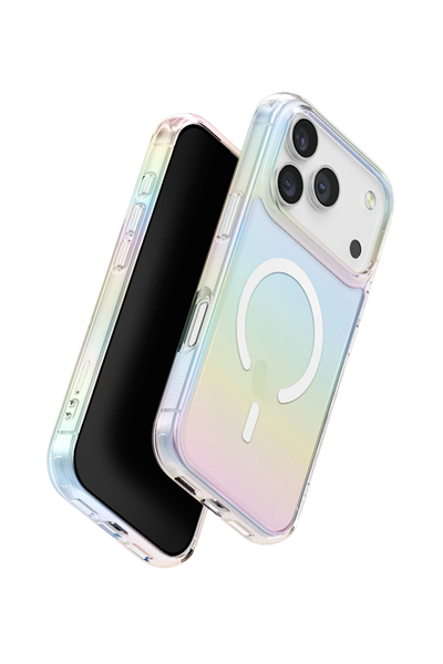 Uniq iPhone 17 Pro Iridescia MagSafe Uyumlu Holografik Kılıf – Rainbow