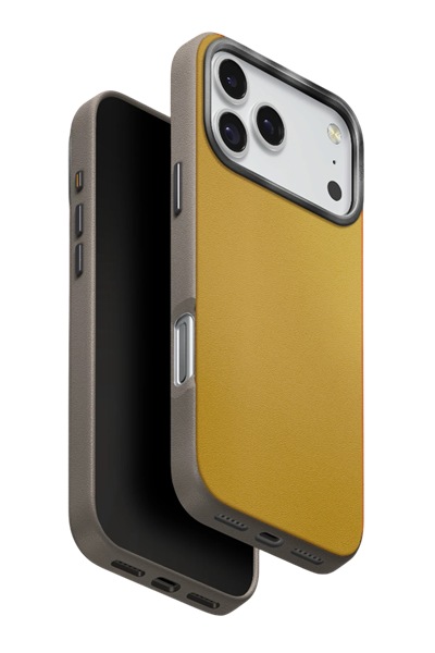 Uniq iPhone 17 Pro MagSafe Uyumlu Lyden DS Deri Telefon Kılıfı – Sarı