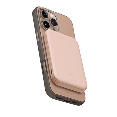 Uniq Lyden Lexa 5000mAh Manyetik MagSafe Kablosuz Powerbank PD Type-C – Pembe