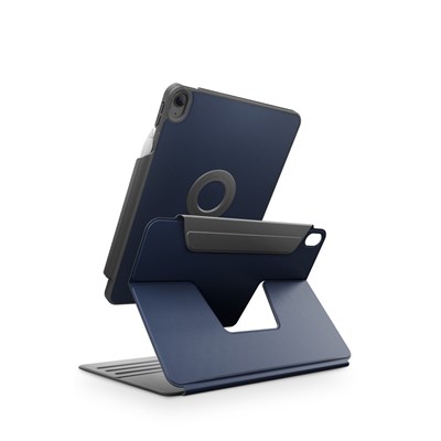 Uniq Rovus Snapmount iPad Air 11 (2024) 360° Dönebilen Manyetik Standlı Koruyucu Case Tablet Kılıfı – Lacivert