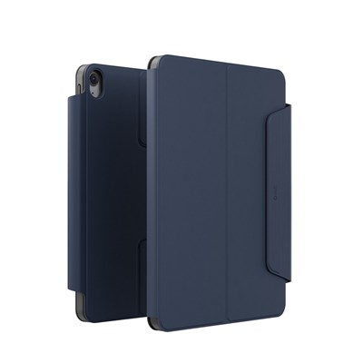 Uniq Rovus Snapmount iPad Air 11 (2024) 360° Dönebilen Manyetik Standlı Koruyucu Case Tablet Kılıfı – Lacivert