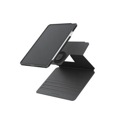 Uniq Rovus Snapmount iPad Air 13 (2024) 360° Dönebilen Manyetik Standlı Koruyucu Case Tablet Kılıfı – Gri