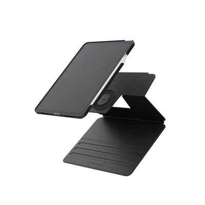 Uniq Rovus Snapmount iPad Pro 11 (2024) 360° Dönebilen Manyetik Standlı Koruyucu Case Tablet Kılıfı – Siyah 