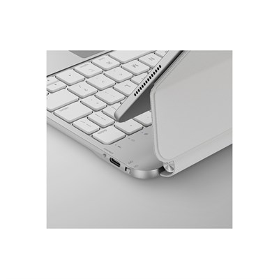 Uniq Venno Pro iPad Pro 11 (2024) Manyetik Klavyeli Kılıf – Trackpadli, Beyaz