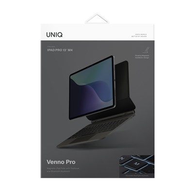 Uniq Venno Pro iPad Pro 11 (2024) Manyetik Klavyeli Kılıf – Trackpadli - Siyah