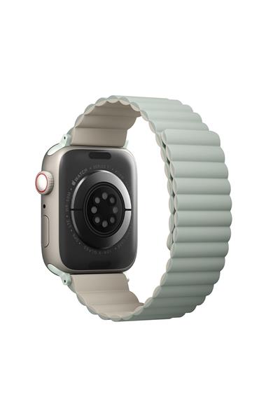 Uniq Apple Watch 42mm / 44mm / 45mm / 46mm / 49mm Revix Reversible Manyetik Kordon - Yeşil-Bej