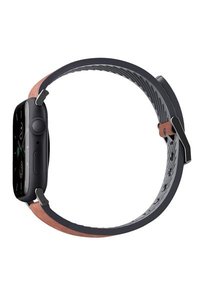 Uniq Apple Watch 42mm / 44mm / 45mm / 46mm / 49mm Straden Su Geçirmez Deri Kordon - Kahverengi