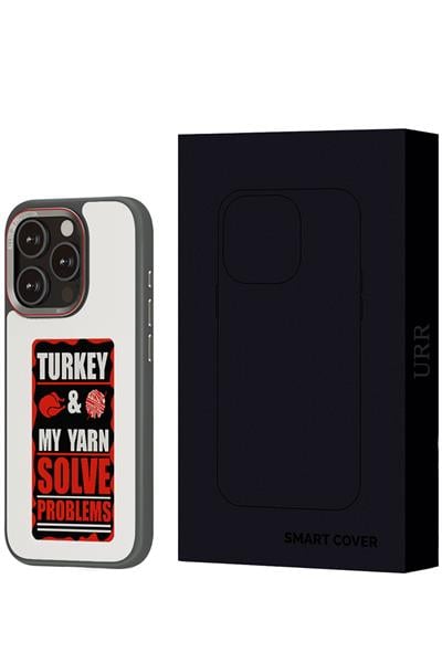 URR Apple iPhone 15 Pro NFC Smart Case Akıllı Kapak - Titan Gri