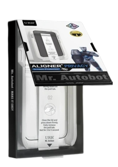 URR iPhone 17 Pro Aligner+ Hayalet Cam Ekran Koruyucu – Siyah Gizli Görüş Koruma