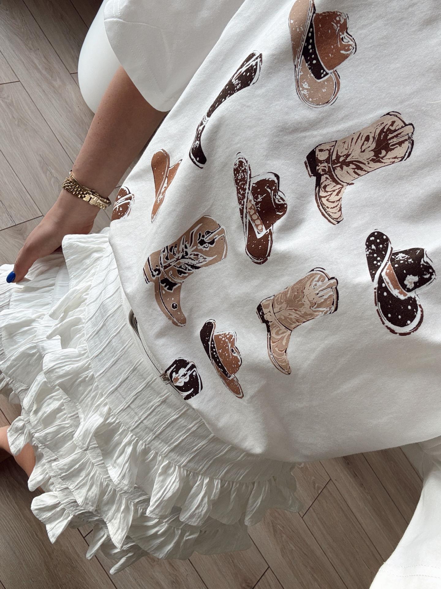 Baskı Detaylı T-shirt Ekru