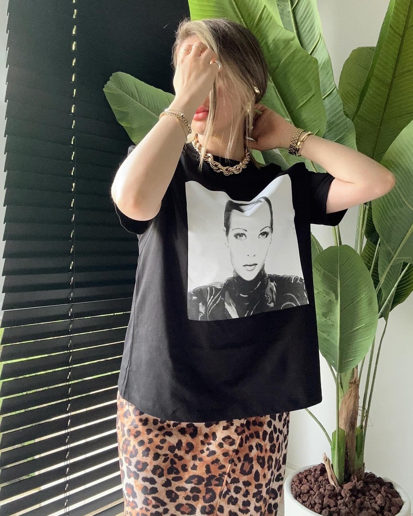 Baskılı Oversize T-shirt Siyah