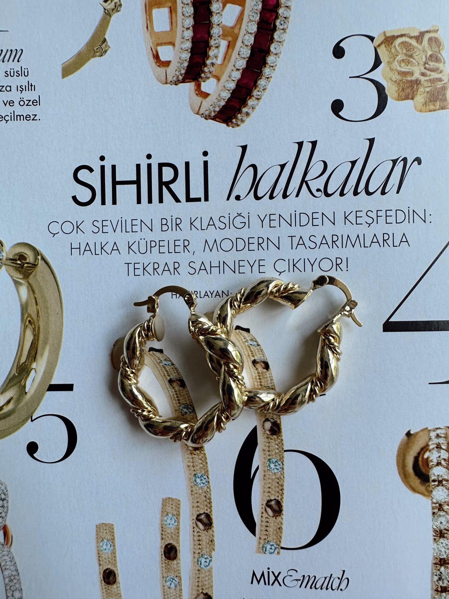 Burgu Halka Küpe Gold