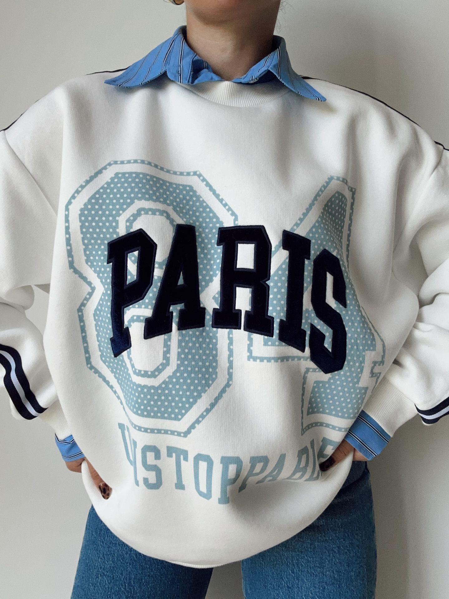 Gömlek Macht Baskılı Oversize Sweatshirt Ekru