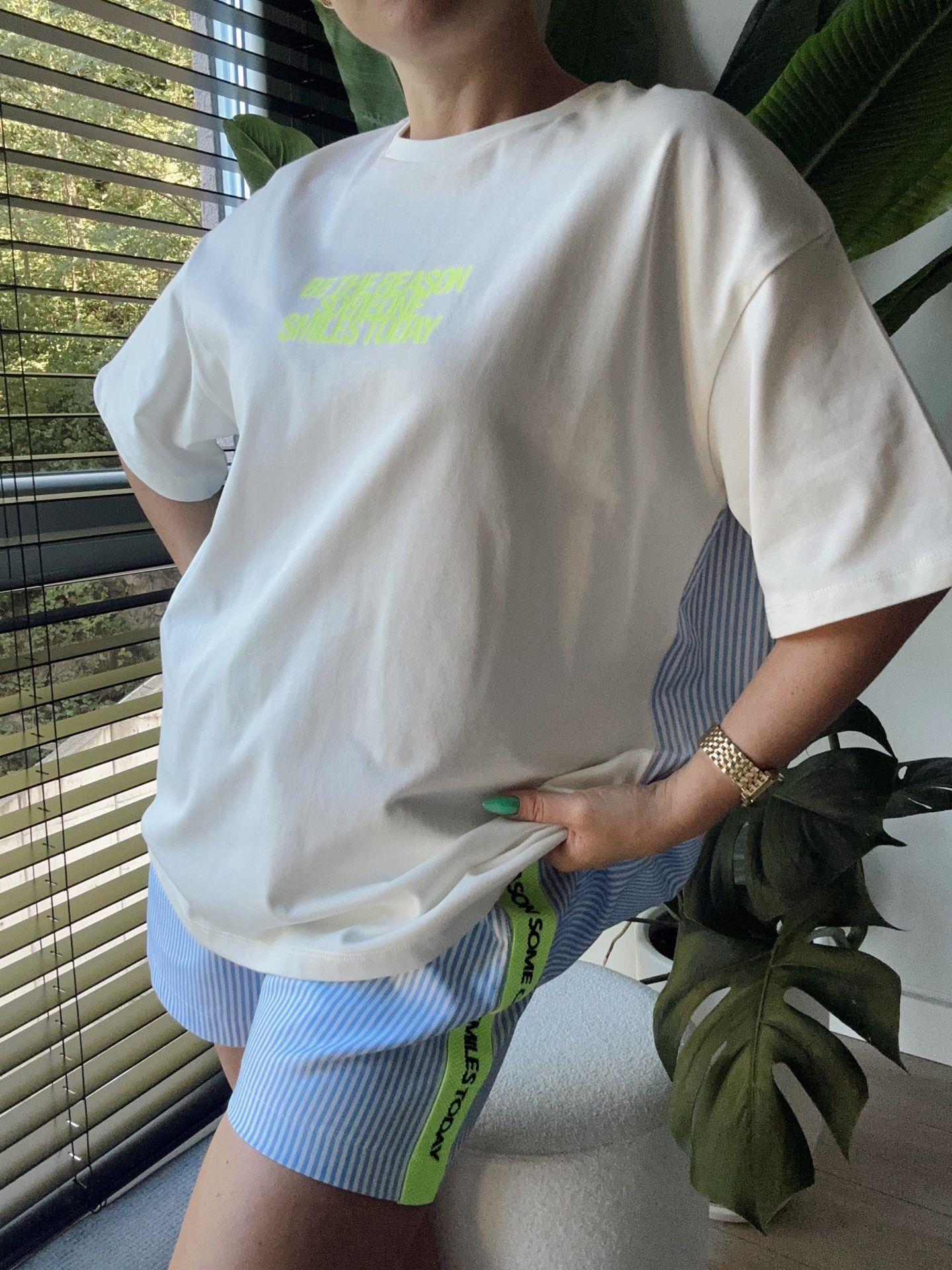 Kumaş Matchli Neon Baskı T-shirt