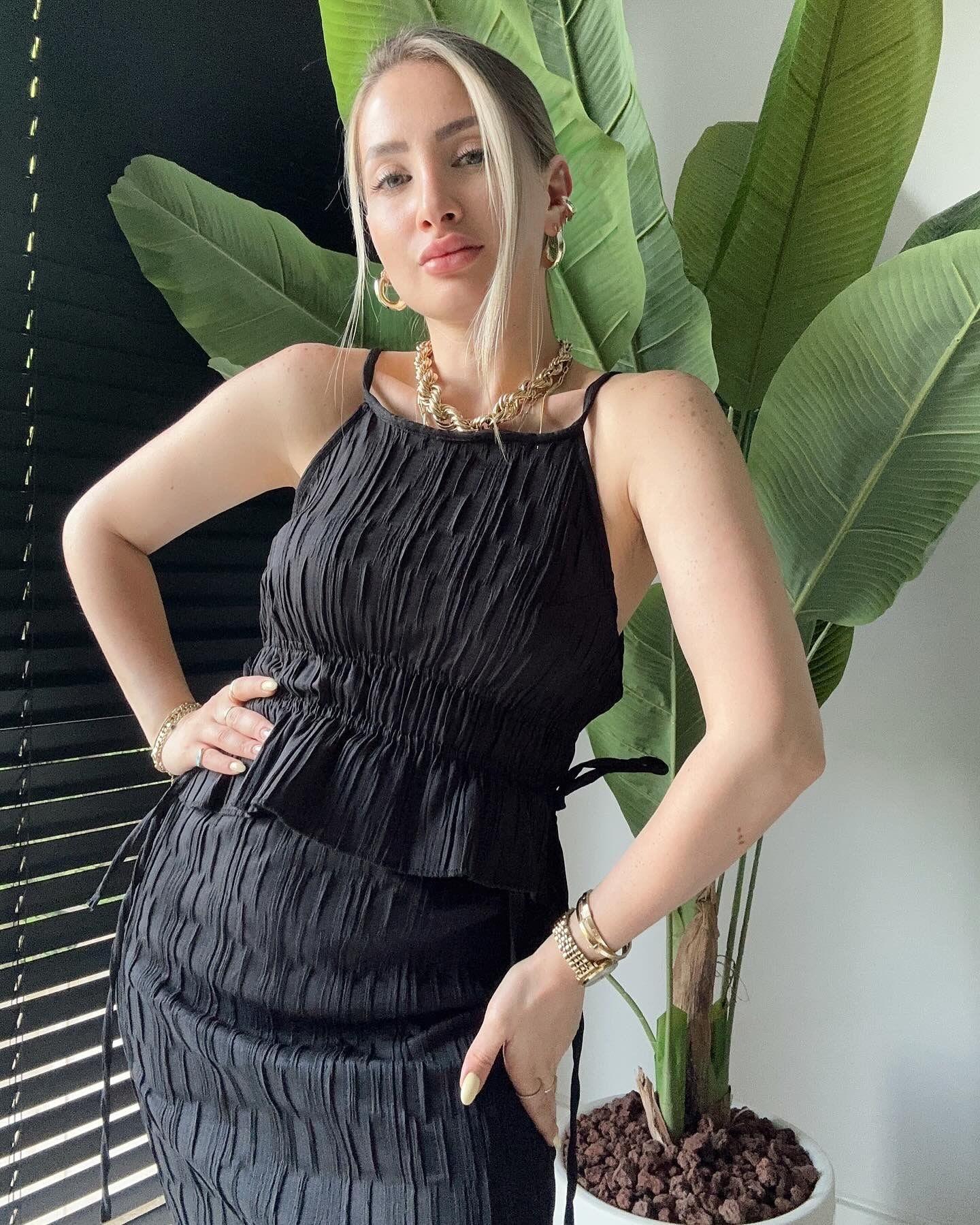 Maria Etek Üst Takım Siyah