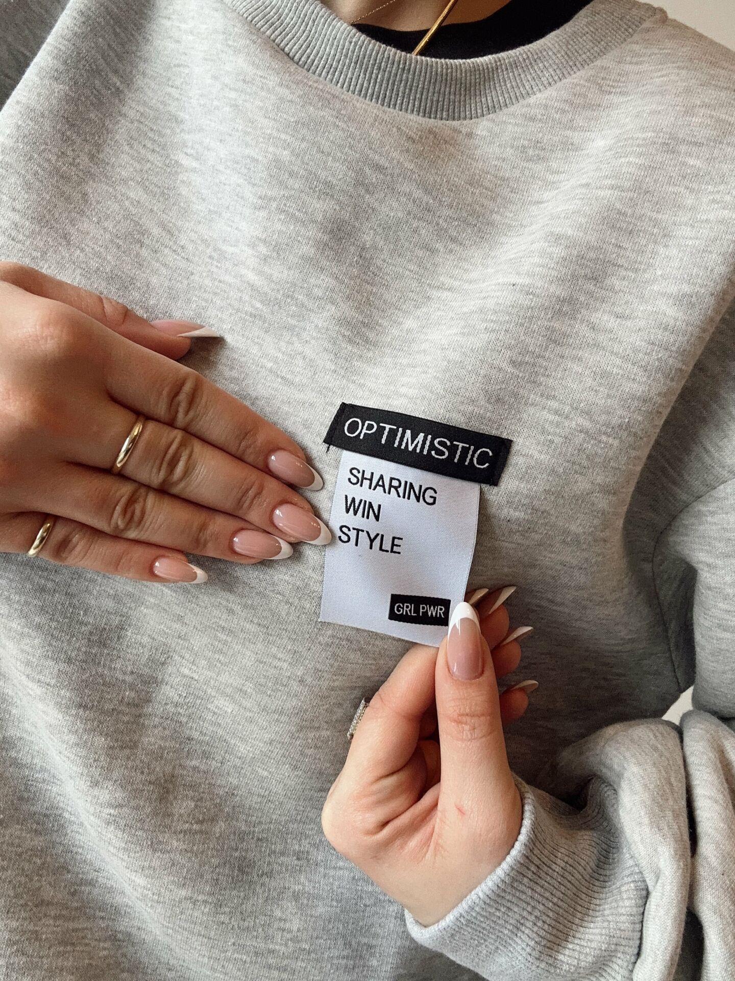 Sloganlı Fermuar Detaylı Sweatshirt