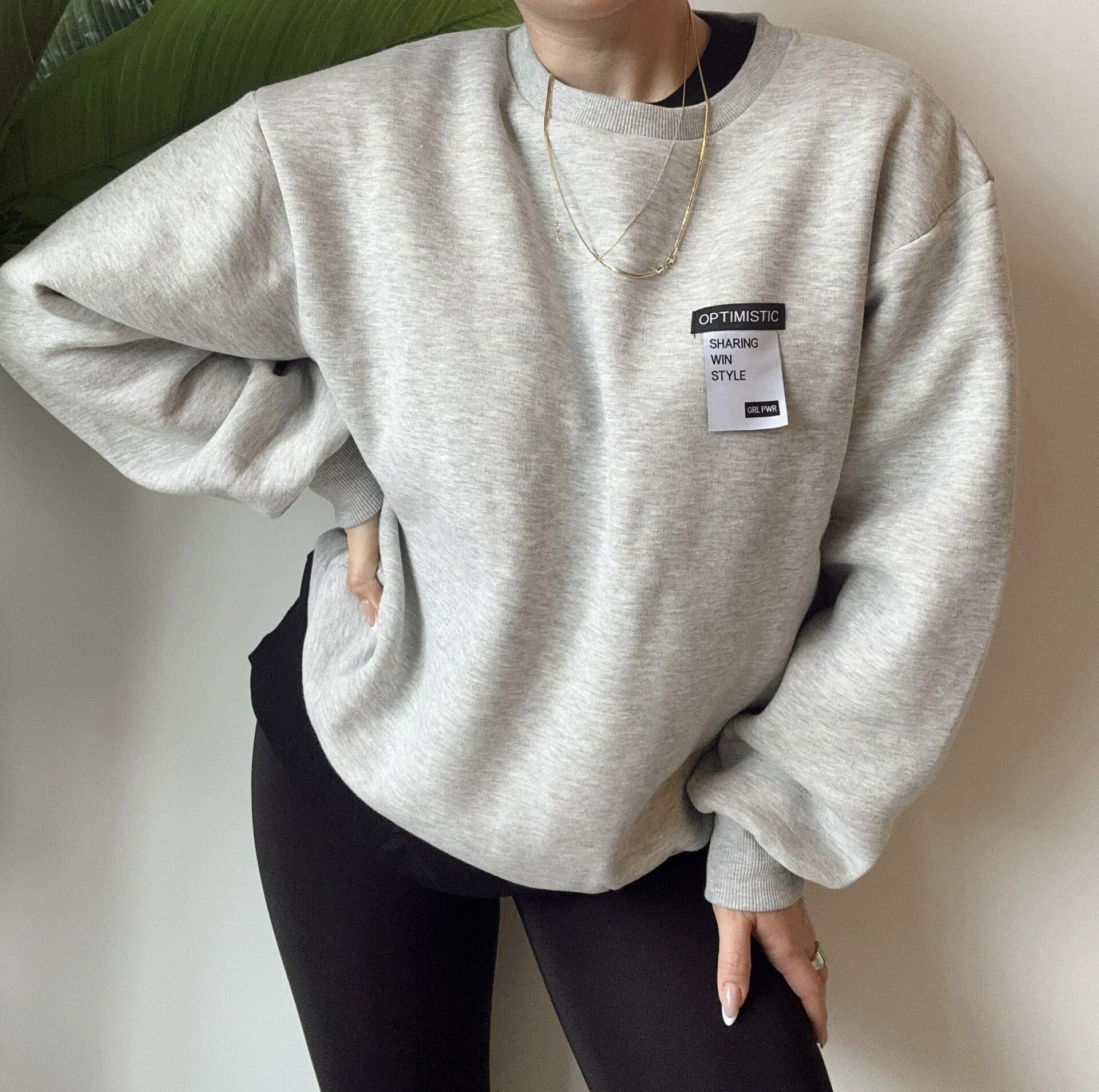 Sloganlı Fermuar Detaylı Sweatshirt