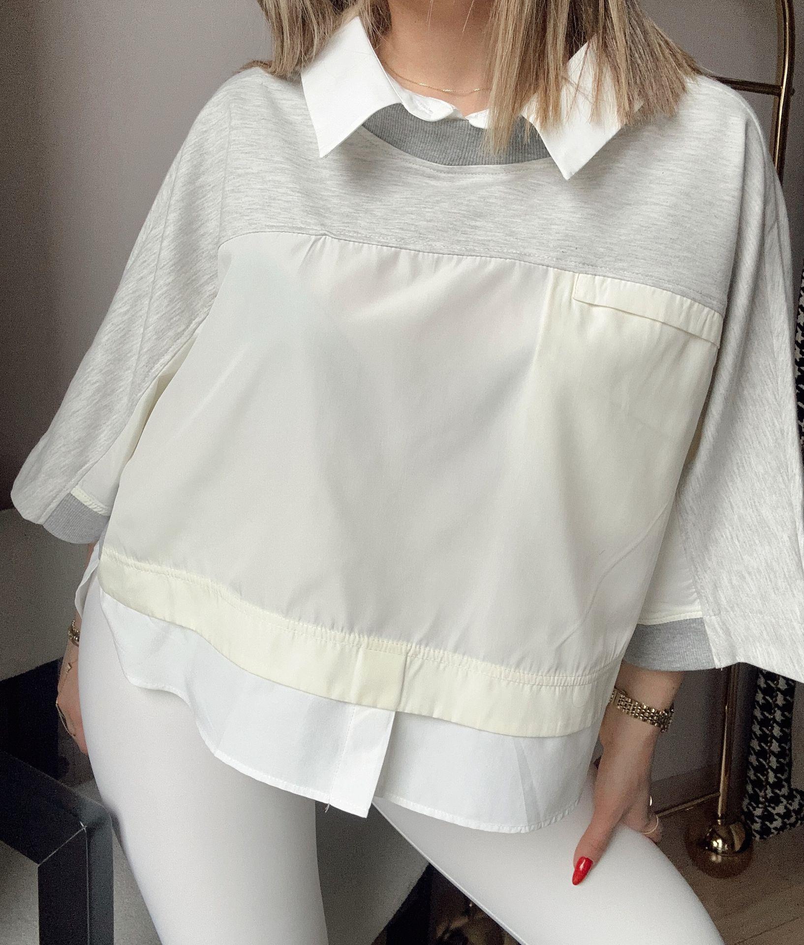 Teknik Kumaş ve Poplin Mix Sweat