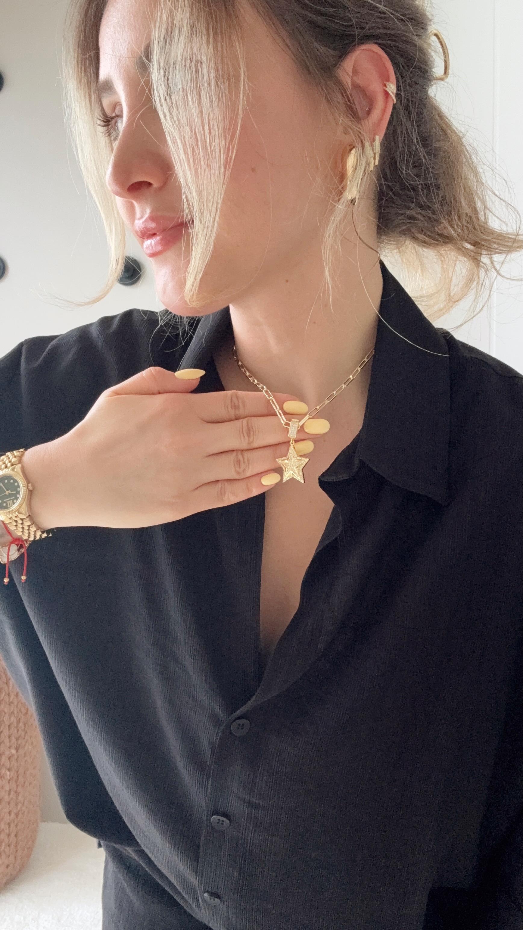 Ataç Zincir Kolye Yıldız Charm Gold