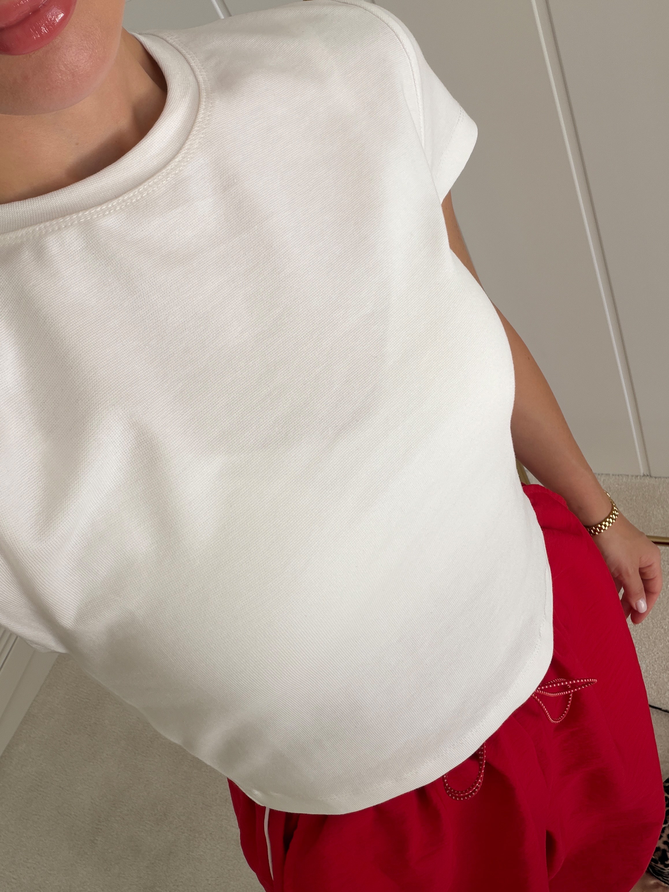 Basic Pamuklu Crop T-shirt Ekru / Kahve / Kırmızı / Siyah