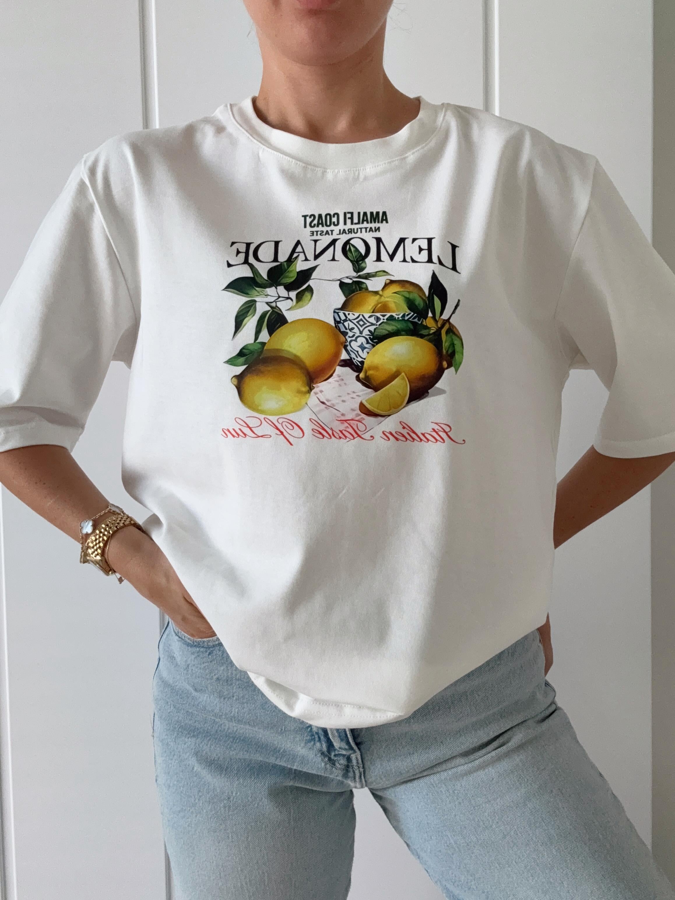 Baskı Detaylı Pamuk Tshirt LEMONADE