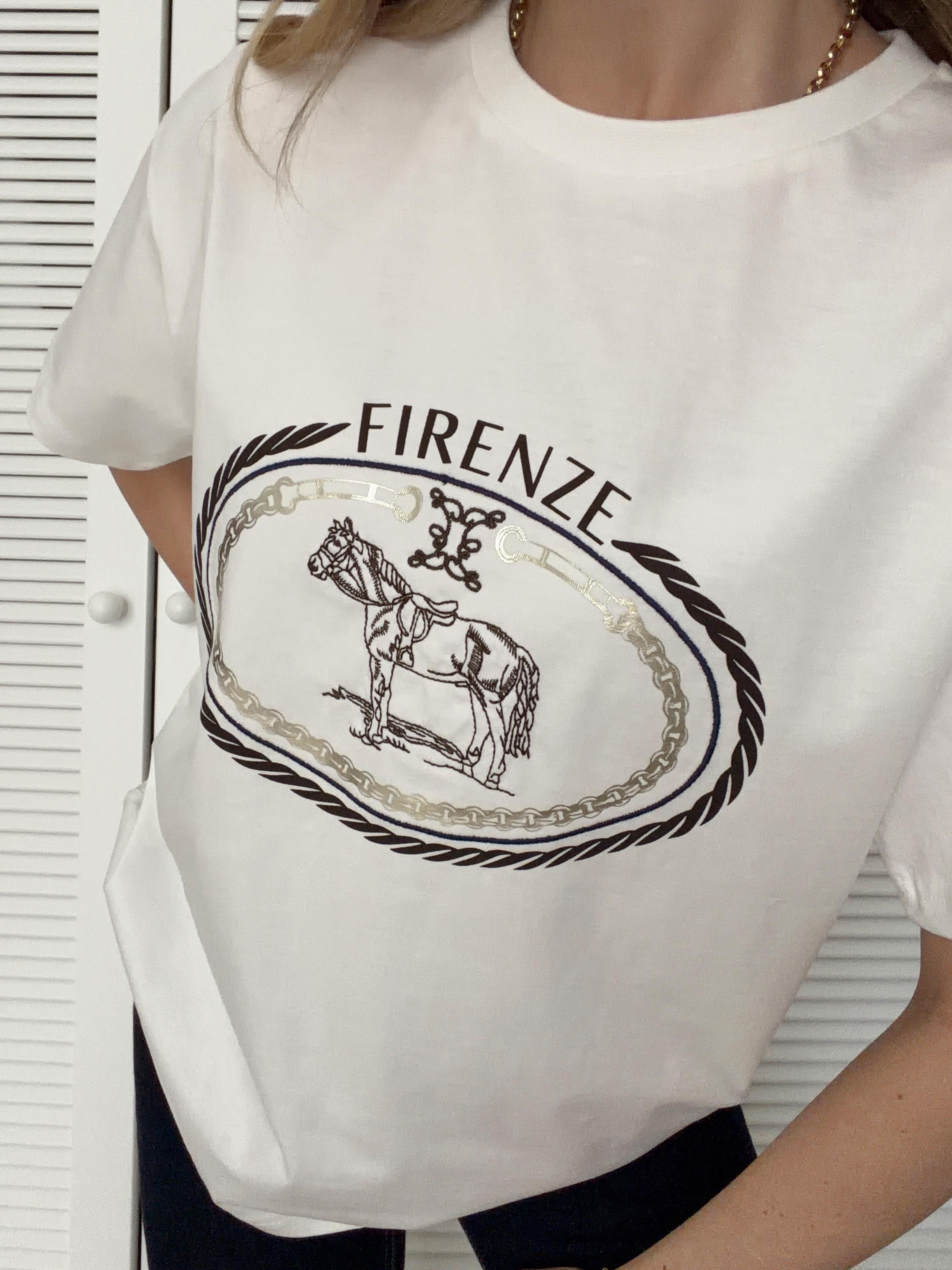 Baskı Detaylı Tshirt FIRENZE Ekru
